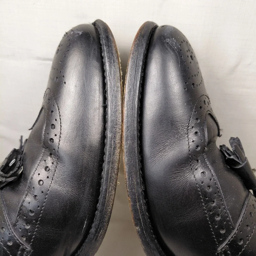 Allen Edmonds Chambray Mens‎ 11 B Black Leather Tassel Wingtip Loafers 6204